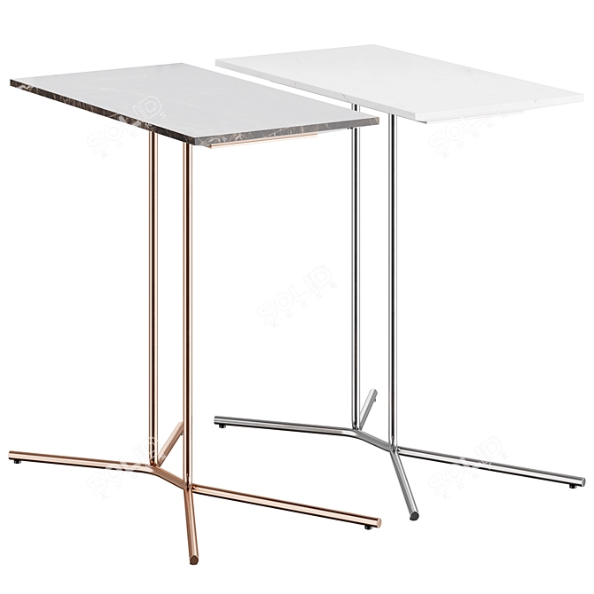 Modern Minimalist Ledge Side Table 3D model image 1