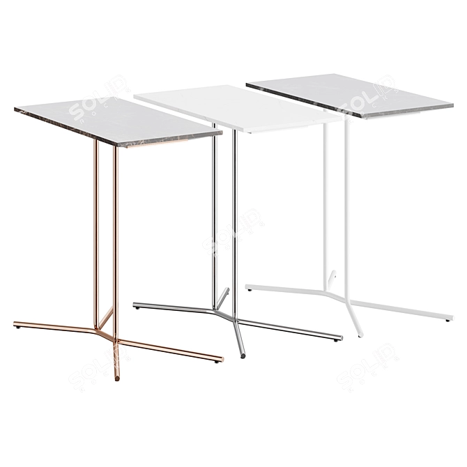 Modern Minimalist Ledge Side Table 3D model image 2