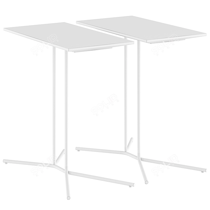 Modern Minimalist Ledge Side Table 3D model image 3