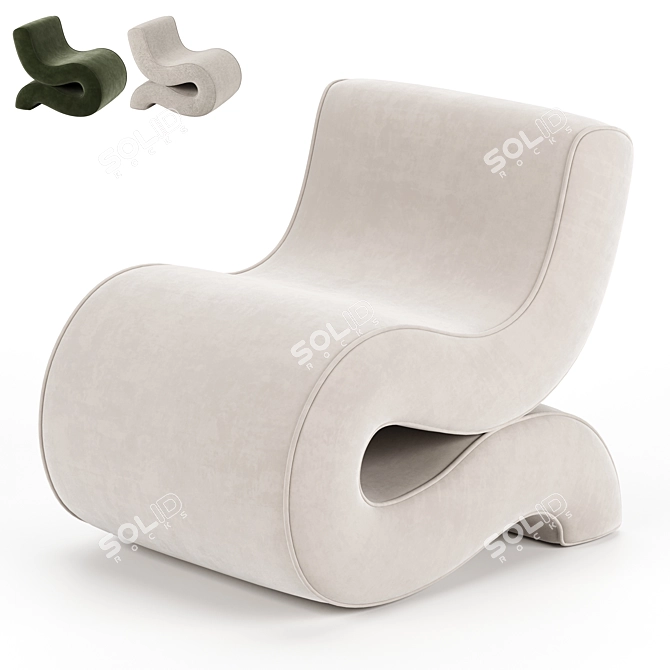 Modern Armchair Eichholtz 3D Model 3D model image 1