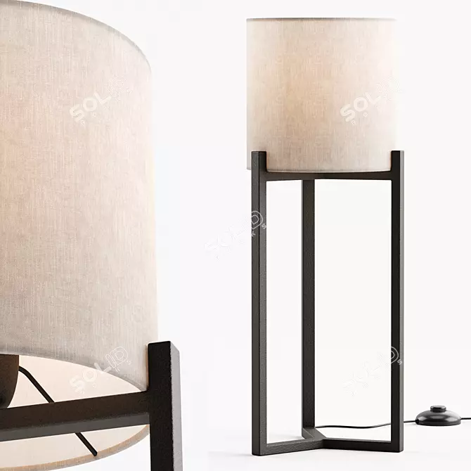 Modern Metal Table Lamp Fixture 3D model image 1