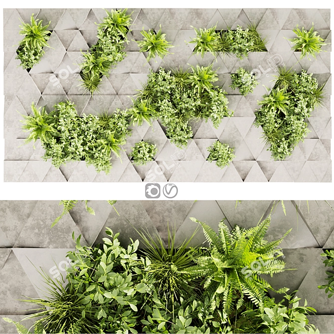 Premium Botanical Collection - Voluminous Vertical Plant 3D model image 1