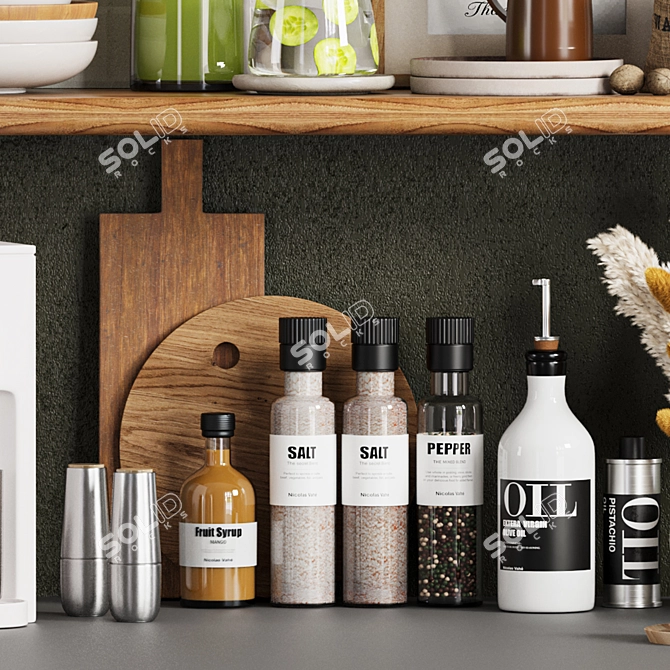 Modern Kitchen Accessories Set for 3D Rendering 3D model image 5