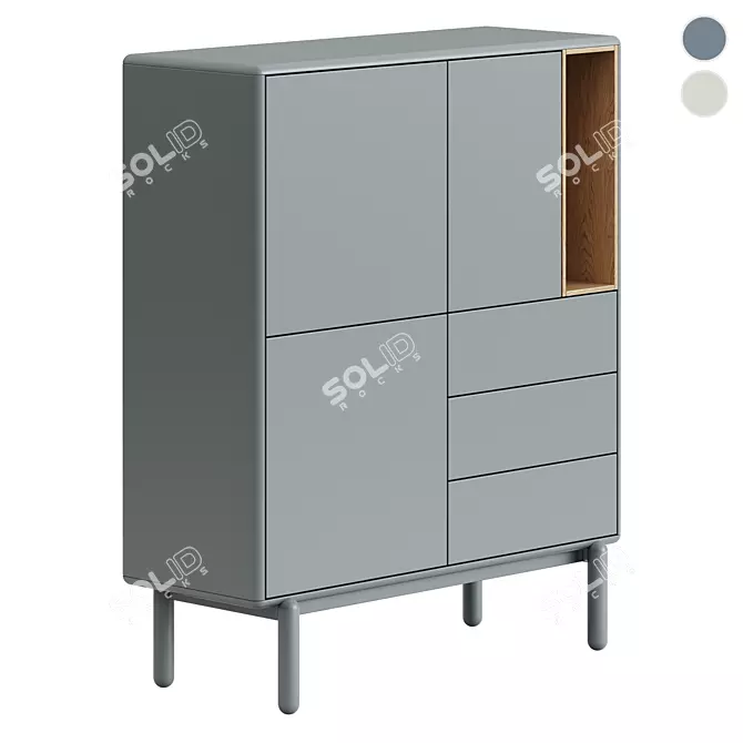 Teulat Corvo Auxiliar Cabinet: Colorful Design 3D model image 1
