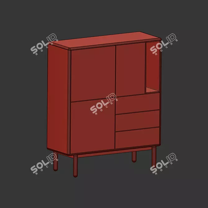 Teulat Corvo Auxiliar Cabinet: Colorful Design 3D model image 7