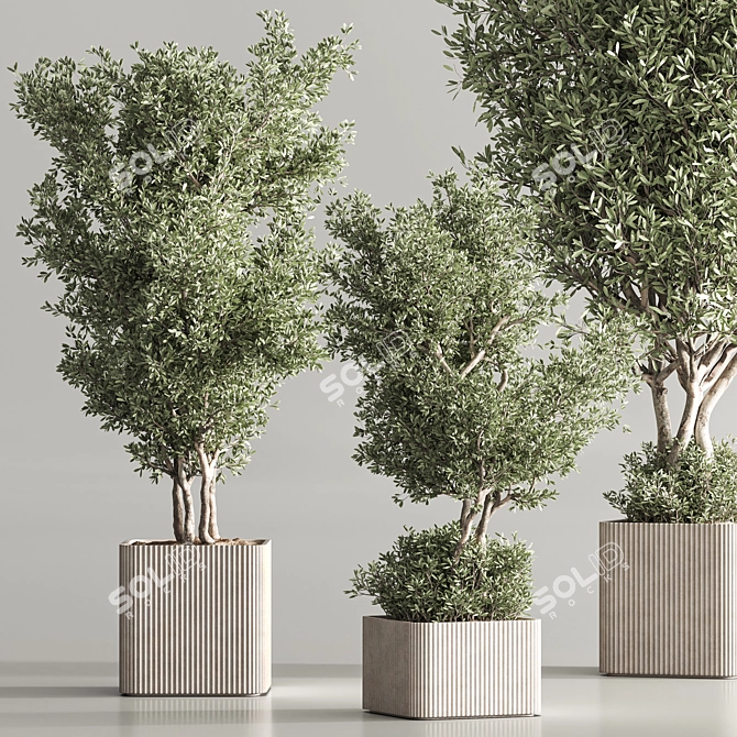 Green Oasis Plant Set 3D model image 5