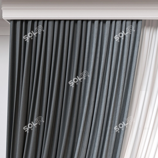 Modern 3D Curtains Render Set 3D model image 2