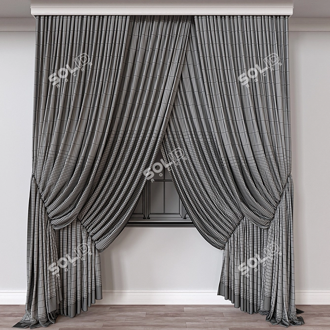 Modern 3D Curtains Render Set 3D model image 4