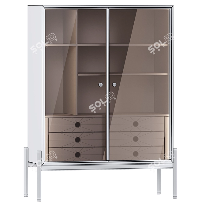 Rosewood Superquadra Display Cabinet 3D model image 5