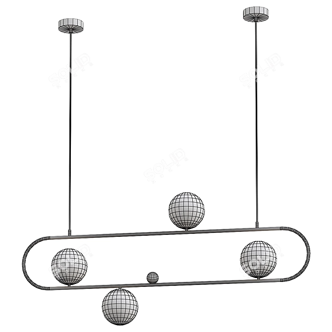 Sleek LED Hoop L Pendant 3D model image 2