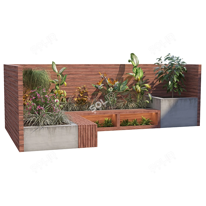 Urban Oasis Corner Bench Seating 3D model image 3