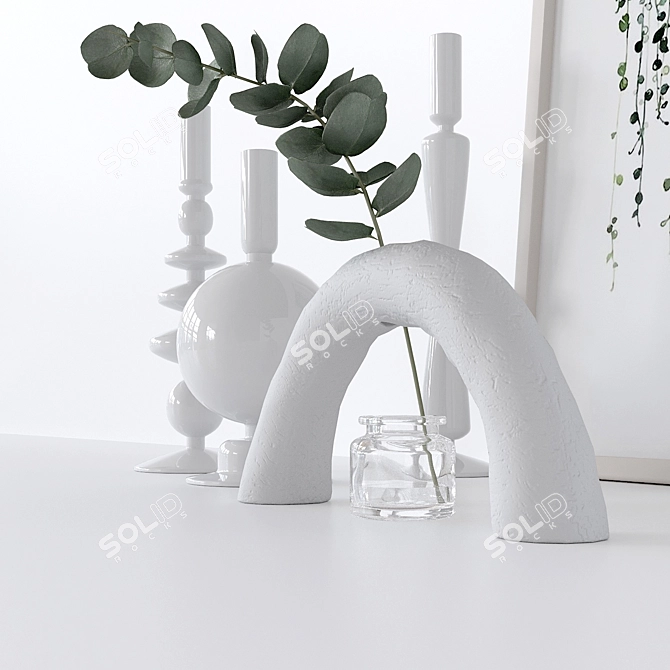 Eucalyptus-Inspired Decor Set 3D model image 2