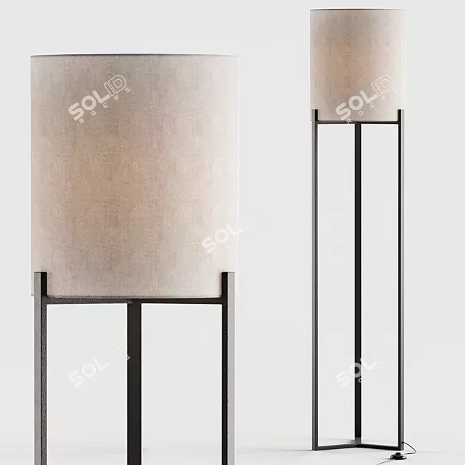 Contemporary Metal Floor Lamp Fixture 3D model image 1