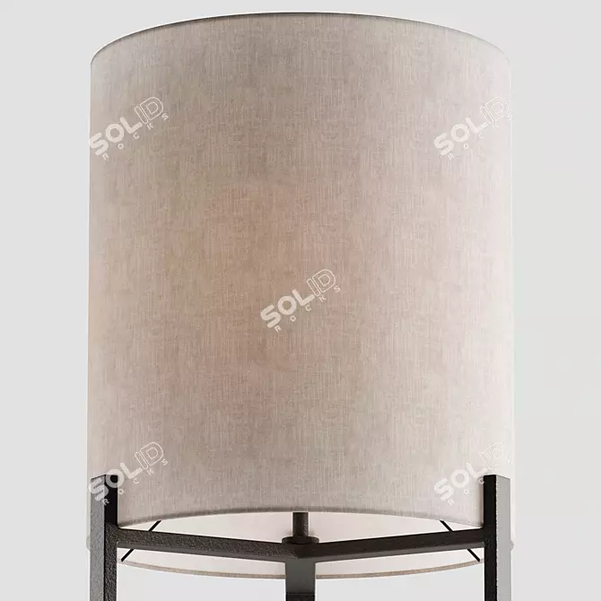 Contemporary Metal Floor Lamp Fixture 3D model image 2