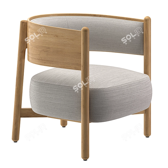 Natesse Armchair Scandinavian Style 3D model image 1