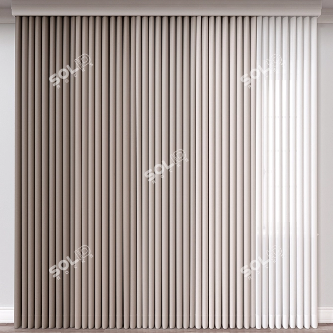 Elegant Curtain 3D Model Assets 3D model image 3