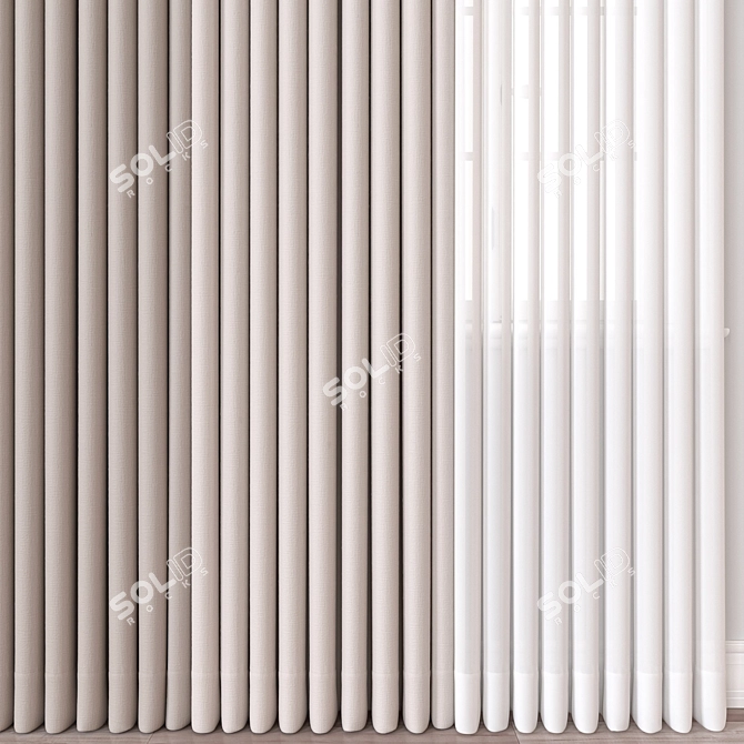 Elegant Curtain 3D Model Assets 3D model image 1