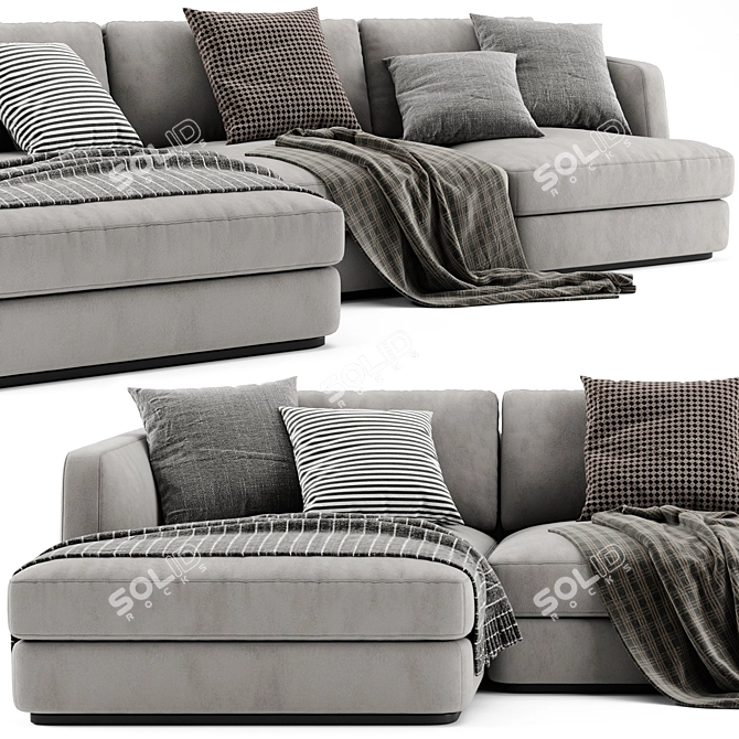 Flexform Barret Chaise Longue 2: Stylish Sofa 3D model image 2