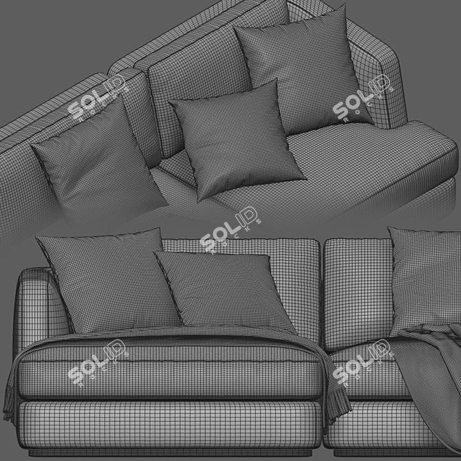 Flexform Barret Chaise Longue 2: Stylish Sofa 3D model image 5