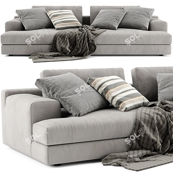Modern Cassina Miloe 2-Seater Sofa 3D model image 2