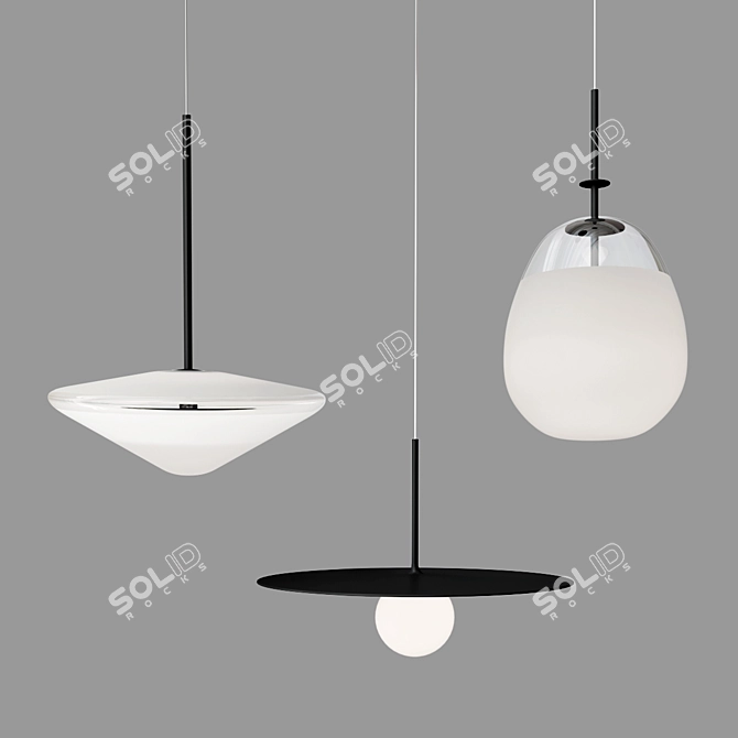 Modern LED Pendant Lamp Collection 3D model image 2