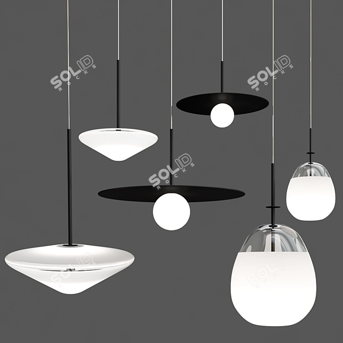 Modern LED Pendant Lamp Collection 3D model image 3