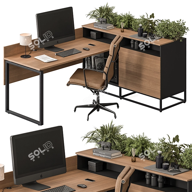 Executive Office Desk - Modern Design 3D model image 1