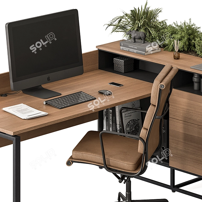 Executive Office Desk - Modern Design 3D model image 3