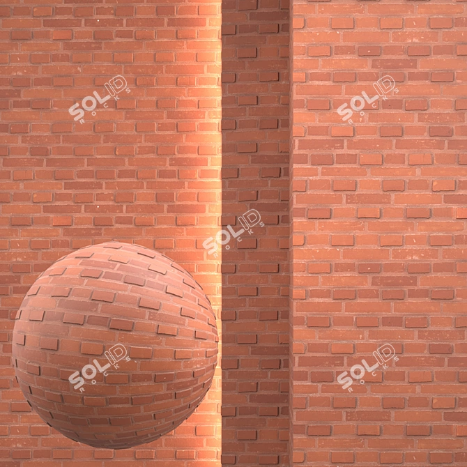 Seamless Brick Texture Set 3D model image 1