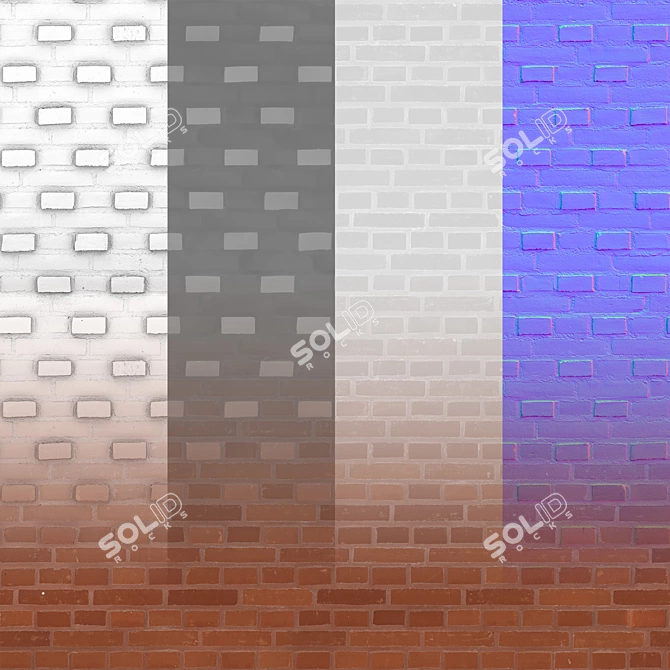 Seamless Brick Texture Set 3D model image 2