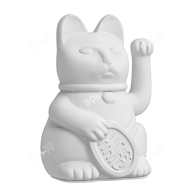 Title: Japanese Lucky Cat Figurine 3D model image 3