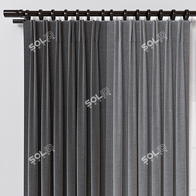 Modern Curtain Design 3D Model 3D model image 2