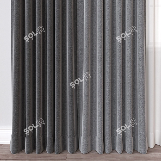 Modern Curtain Design 3D Model 3D model image 3