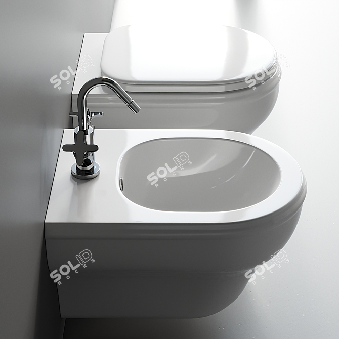 Charme Wall-Hung Toilet Bidet 3D model image 2