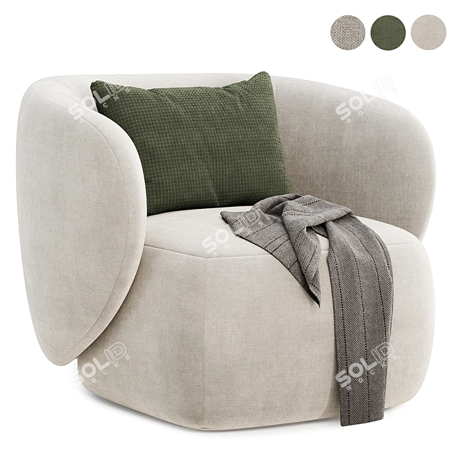 Elegant Comfort SWELL Armchair 3D model image 1