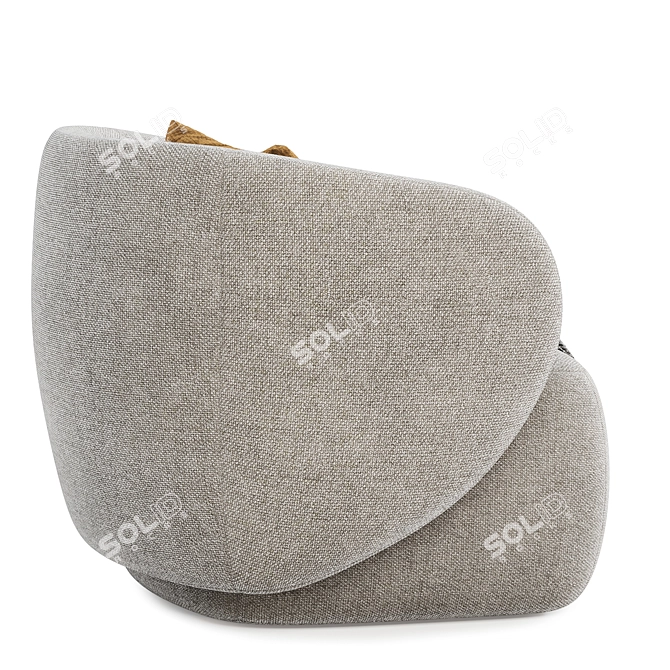 Elegant Comfort SWELL Armchair 3D model image 4