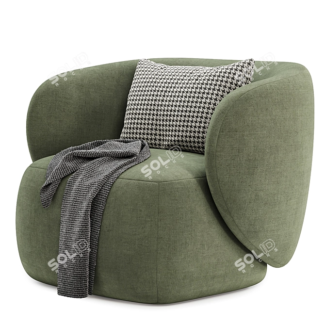 Elegant Comfort SWELL Armchair 3D model image 5