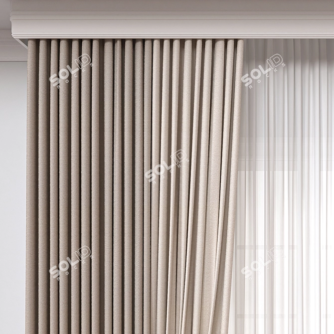 Multifunctional Curtain 3D Model 3D model image 3