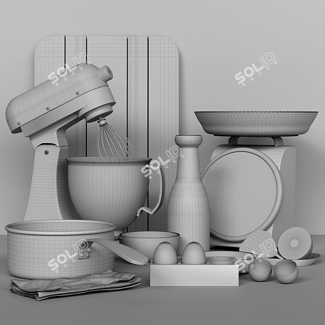 Kitchen Appliances and Utensils Bundle 3D model image 4