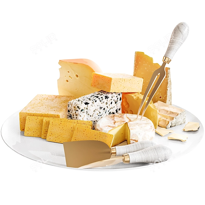 Cheese Plate 3D Models Bundle 3D model image 1