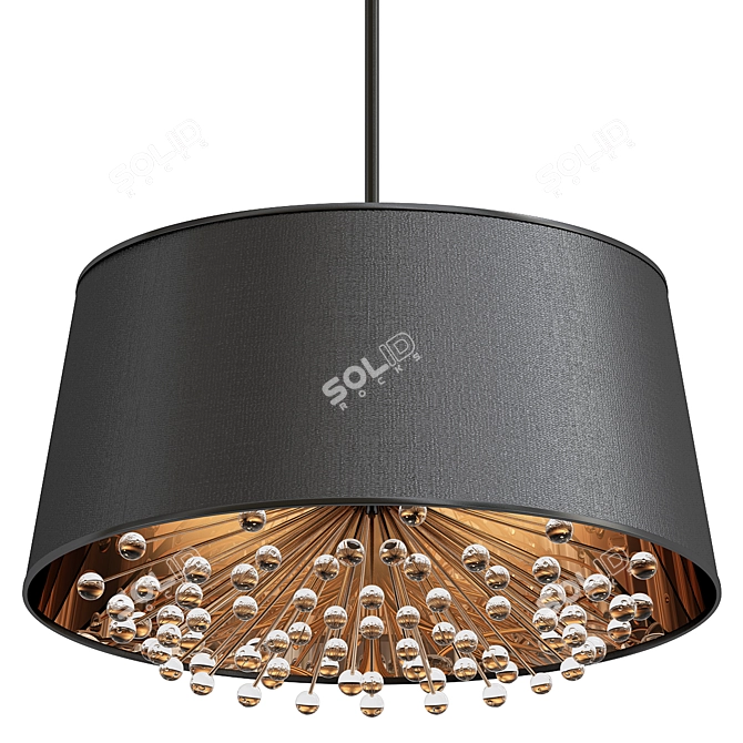 Elegant Isla Black Pendant Shine 3D model image 1