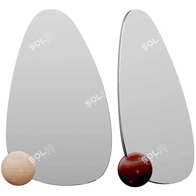 Abstract Pine Sphere Floor Mirror 3D model image 1