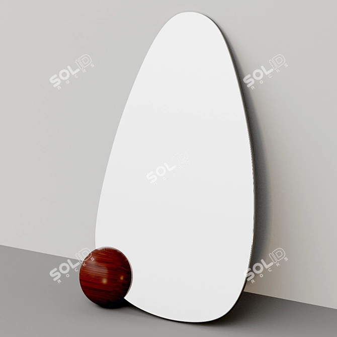 Abstract Pine Sphere Floor Mirror 3D model image 4