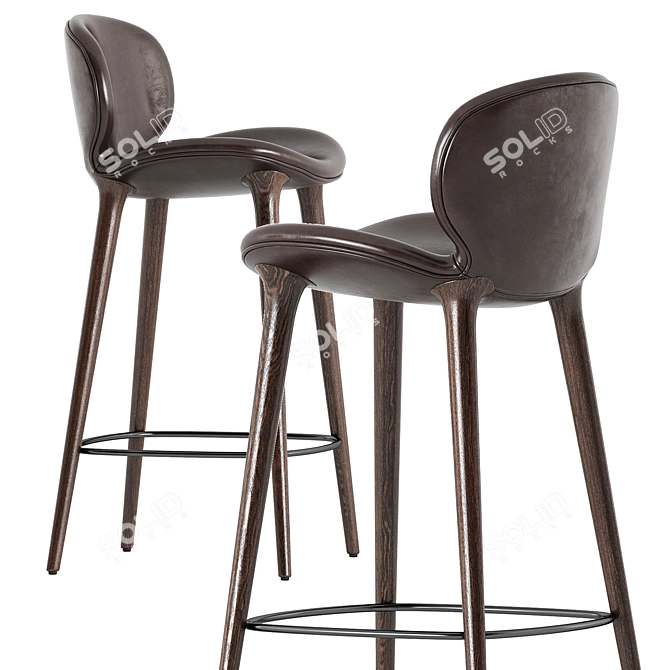 Vipp465 Lodge Counter Chair - Sleek Scandinavian Design 3D model image 2