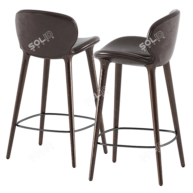 Vipp465 Lodge Counter Chair - Sleek Scandinavian Design 3D model image 3