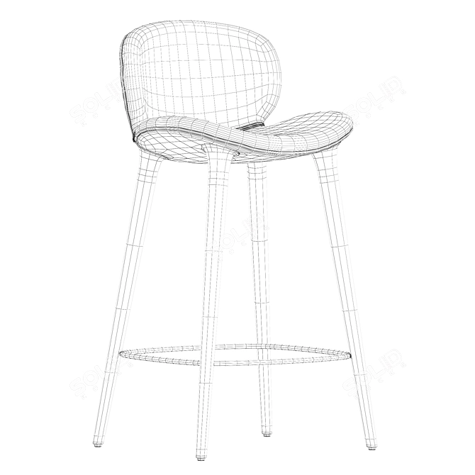 Vipp465 Lodge Counter Chair - Sleek Scandinavian Design 3D model image 5
