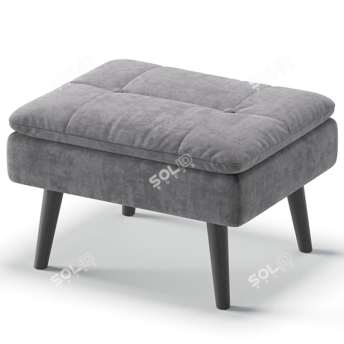 Velvet Pink Pouffe Charlie Ottoman 3D model image 2