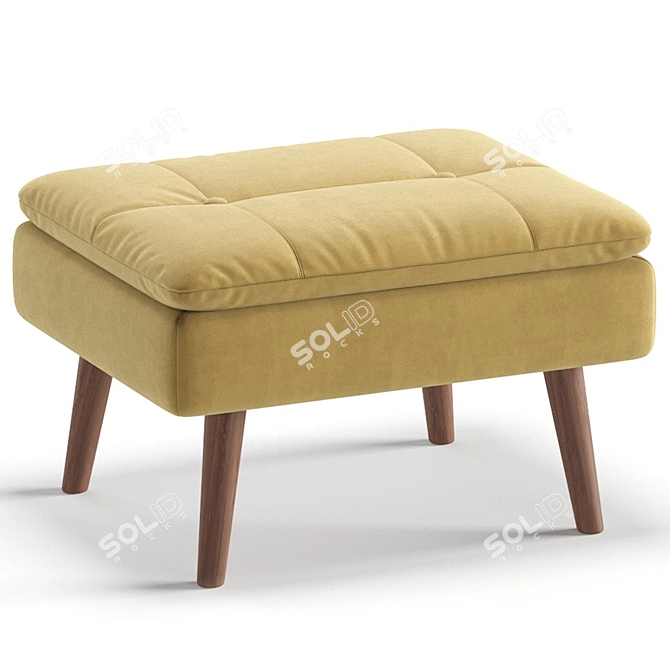 Velvet Pink Pouffe Charlie Ottoman 3D model image 3