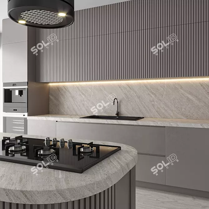 Modern Kitchen Set 3D Model 3D model image 3