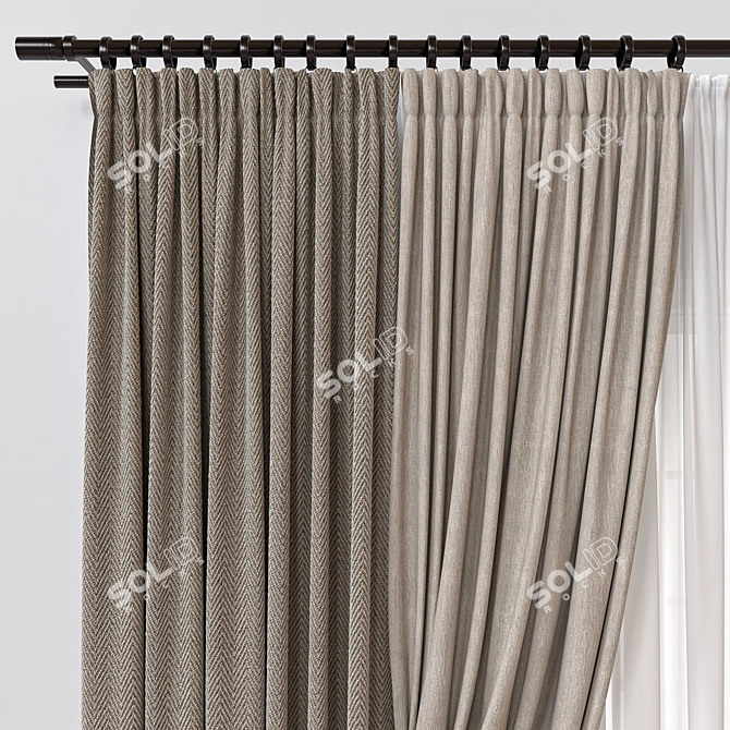 Dual-Render Curtain Model - FBX & OBJ Formats 3D model image 3